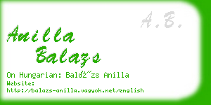anilla balazs business card